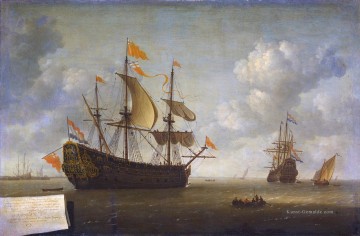  Seeschlachts Malerei - Jeronymus Van Diest II Het opbrengen van het Duitse admiraalschip de Königlichen Charles Kriegsschiff Seeschlachts